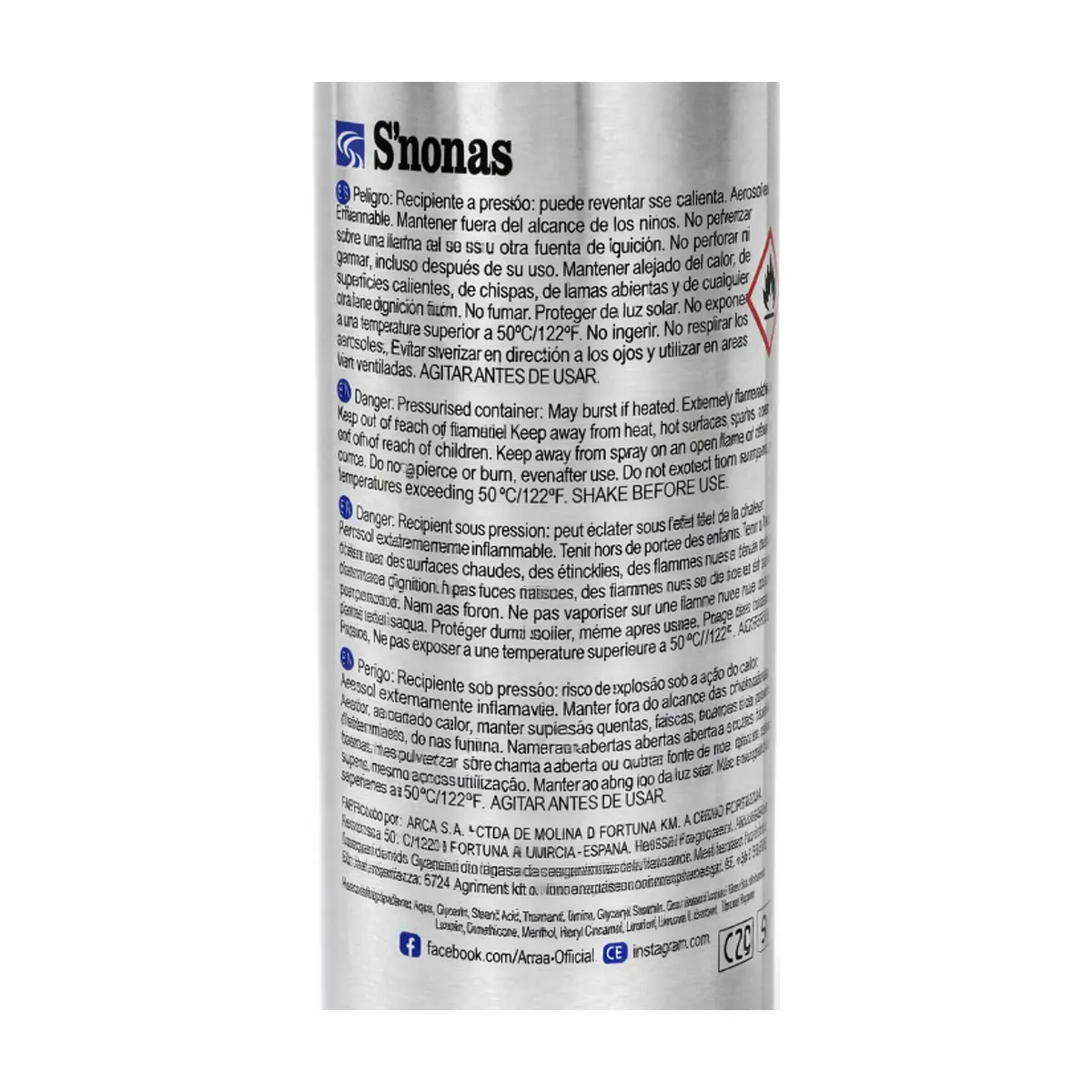 Espuma de afeitar spray para hombres S'nonas (200 ml) - Thumbnail 3