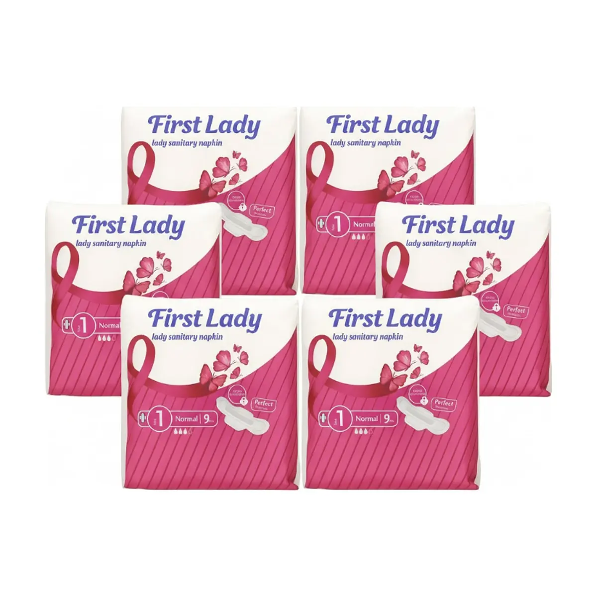 Toallas sanitarias para flujo normal First Lady (6 x 9 U)