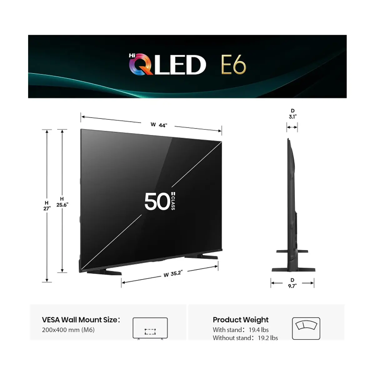Televisor inteligente Hisense Fire TV QLED 4K UHD de 50" 50E6QF - Thumbnail 4