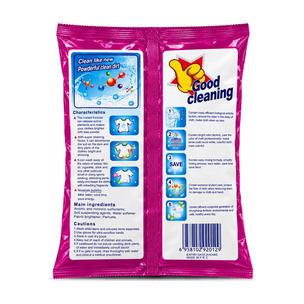 Detergente en polvo de lavanda Good Cleaning (500 g / 1.1 lb) - Thumbnail 2