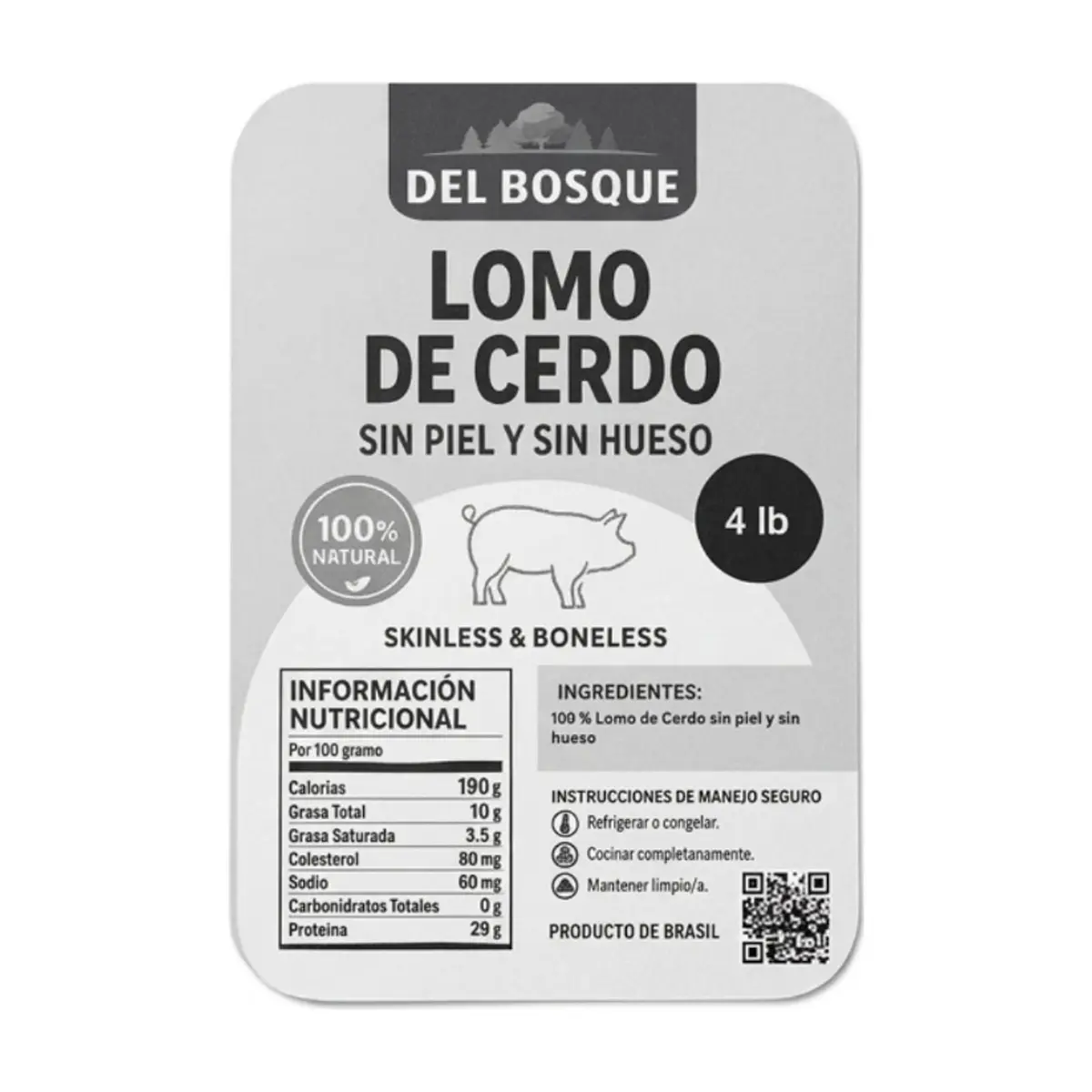 Lomo de cerdo sin piel y sin hueso Del Bosque (1.82 kg / 4 lb) - Thumbnail 5