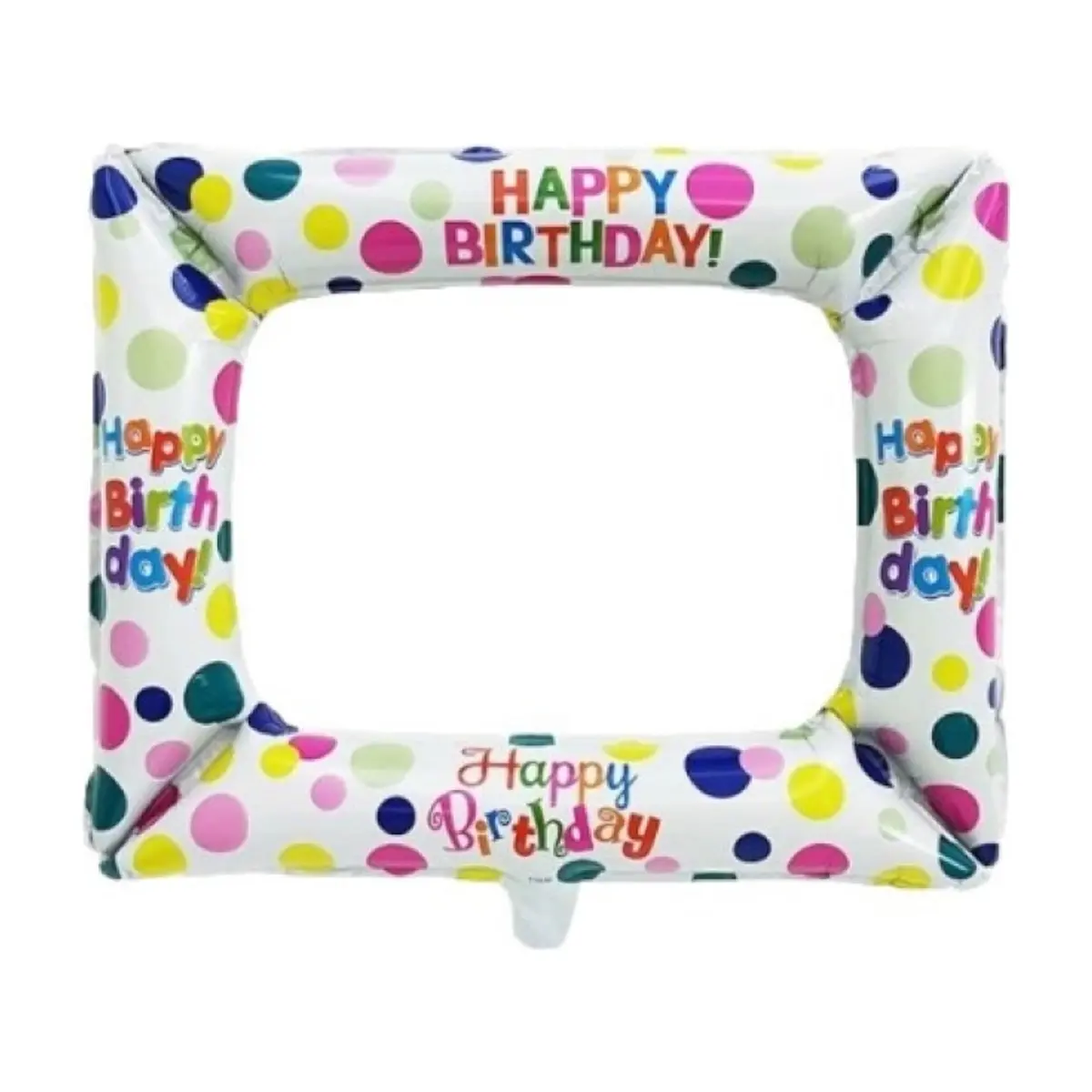 Globo con diseño de marco de fotografía con cartel de Happy Birthday Ballon