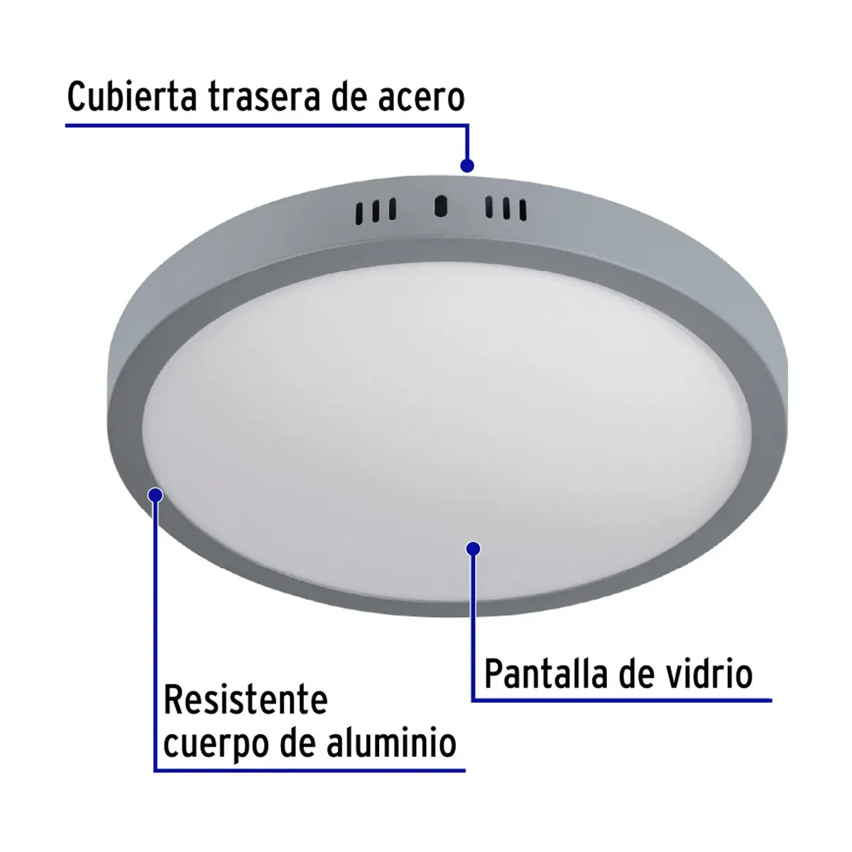 Luminario redondo gris LED 24 W Volteck PLA-217L - Thumbnail 2