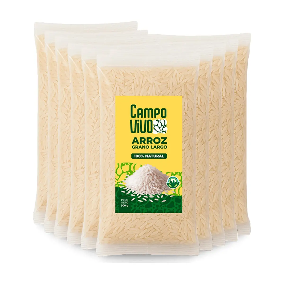 Arroz de grano largo Campo Vivo (10 x 500 g / 1.1 lb)