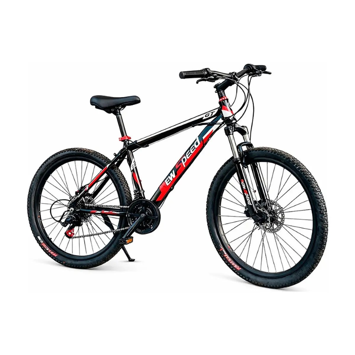 Bicicleta deportiva color negro y rojo New Speed MTB-03 - Thumbnail 2