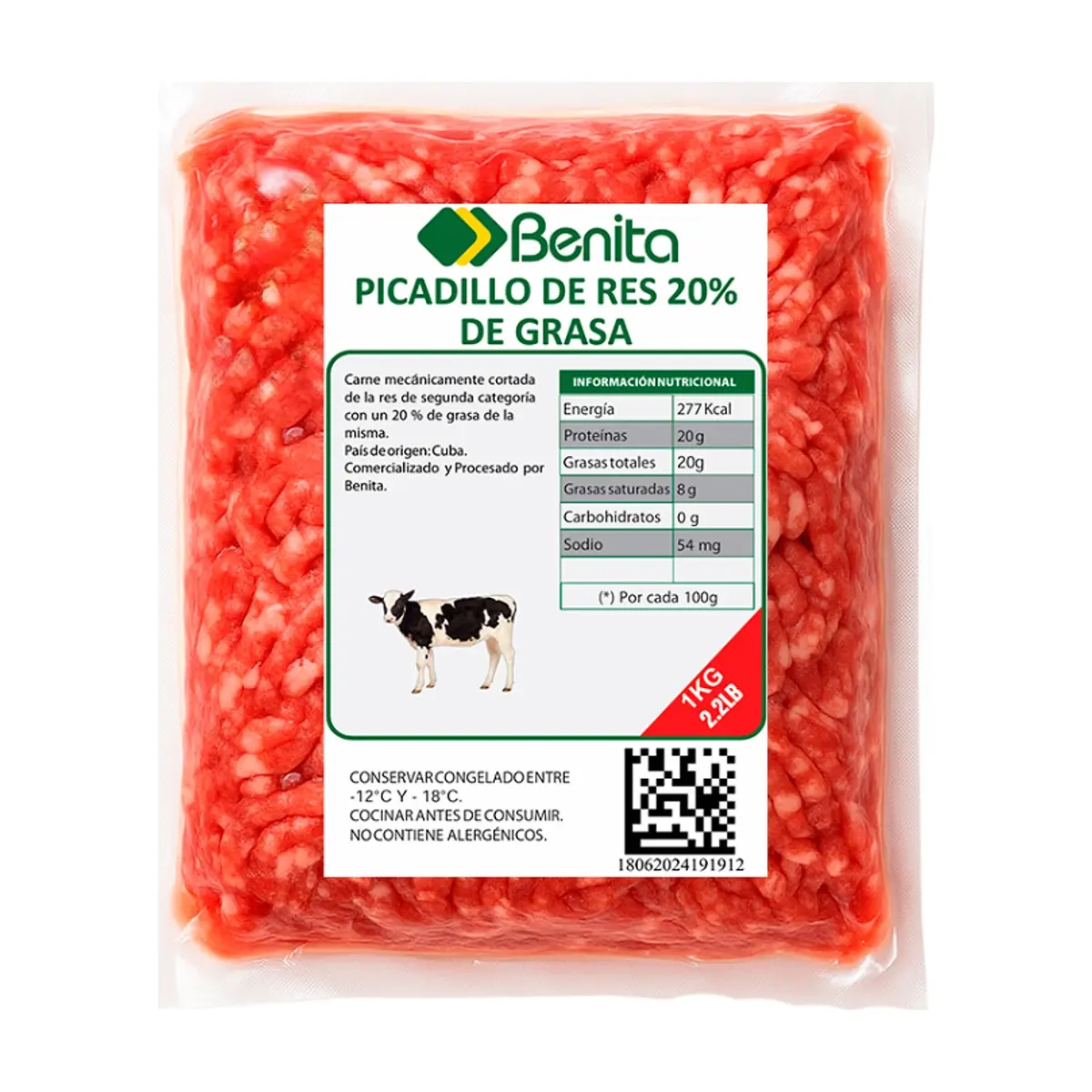 Picadillo de res con 20 % de grasa Benita (1 kg / 2.2 lb) - Thumbnail 2