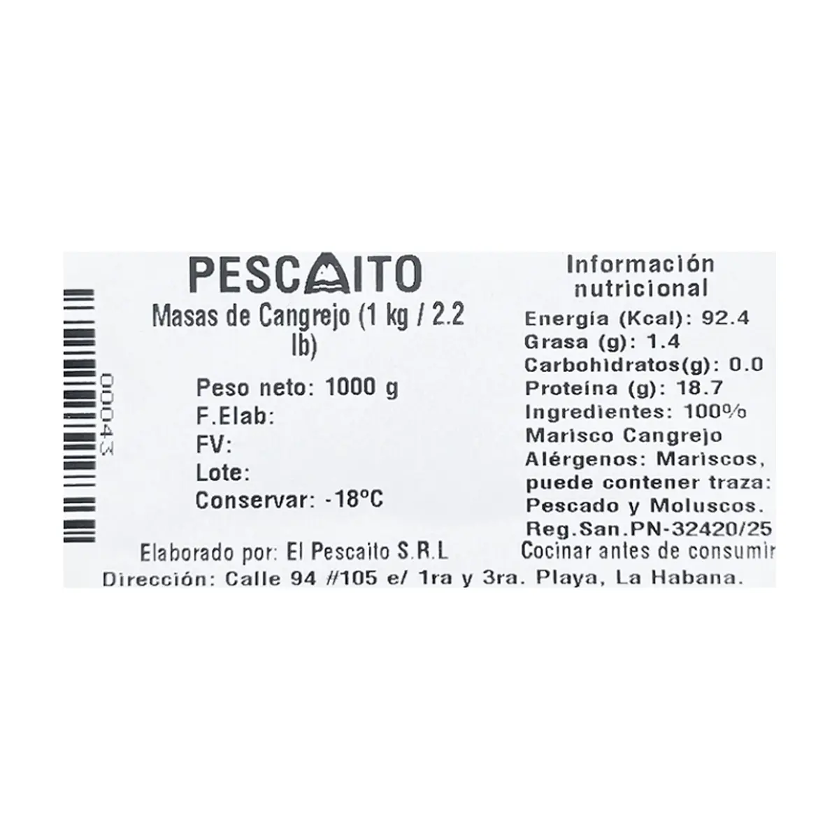 Masas de cangrejo Pescaito (1 kg / 2.2 lb) - Thumbnail 4