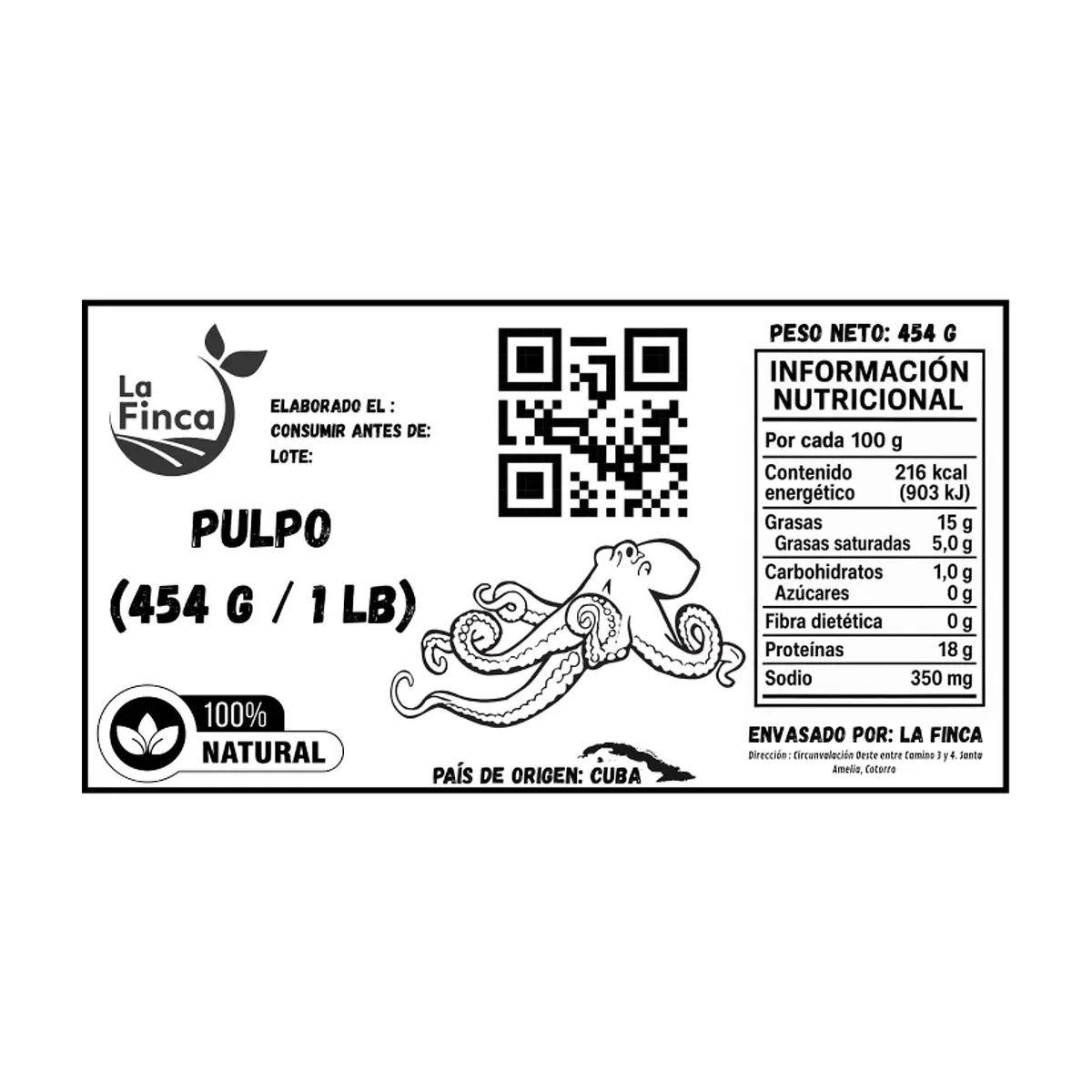 Pulpo entero La Finca (454 g / 1 lb) - Thumbnail 3