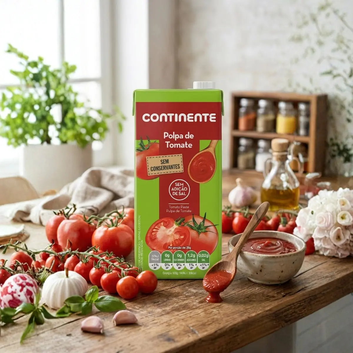 Pulpa de tomate pasteurizada Continente (350 g / 12.35 oz) - Thumbnail 4