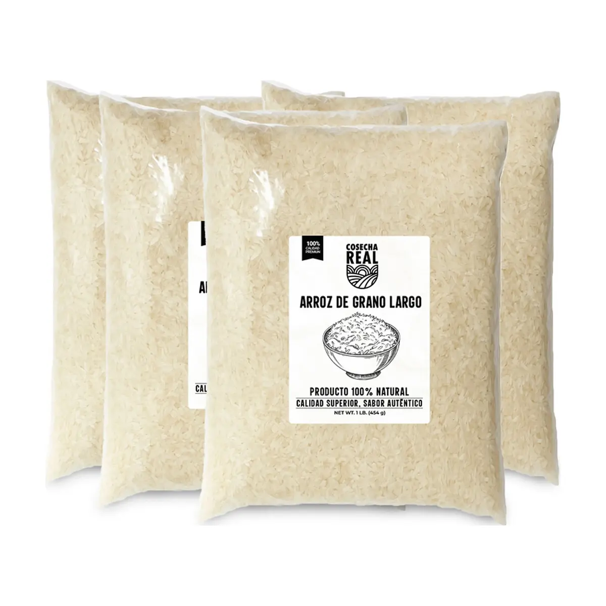 Arroz de grano largo Cosecha Real (4 x 454 g / 1 lb)