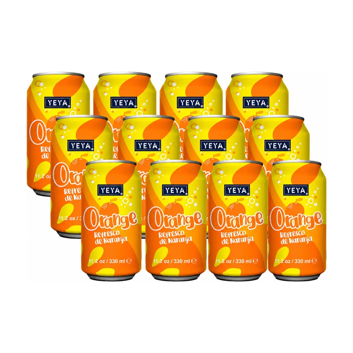 Refresco gaseado de naranja YEYA ( 12 x 330 ml / 11.2 fl oz)