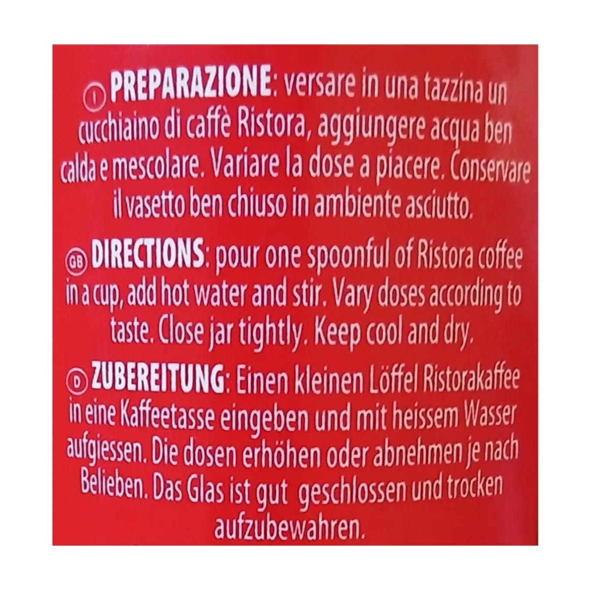 Café instantáneo aroma clásico Ristora (100 g / 3.5 oz) - Miniatura 2
