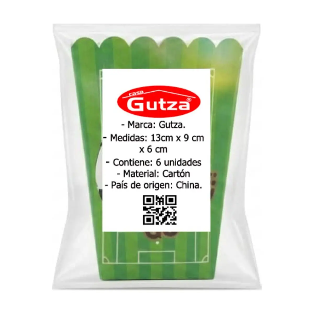 Envase para palomitas con diseño de fútbol Gutza (6 U) - Thumbnail 2