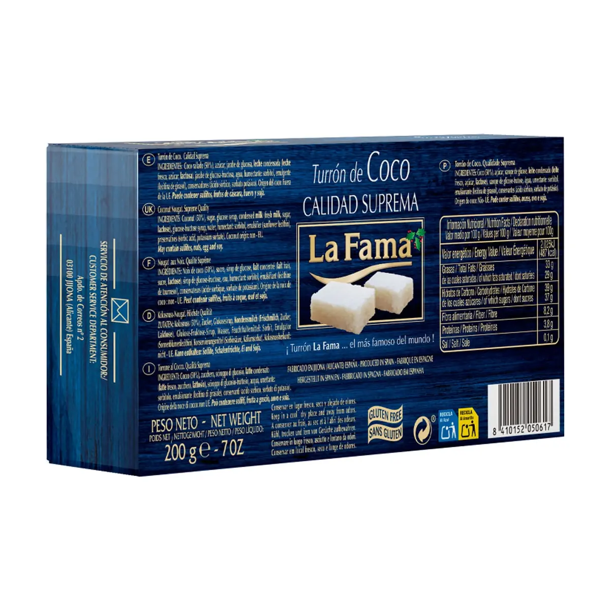Turrón de coco La Fama (200 g / 7 oz) - Miniatura 2