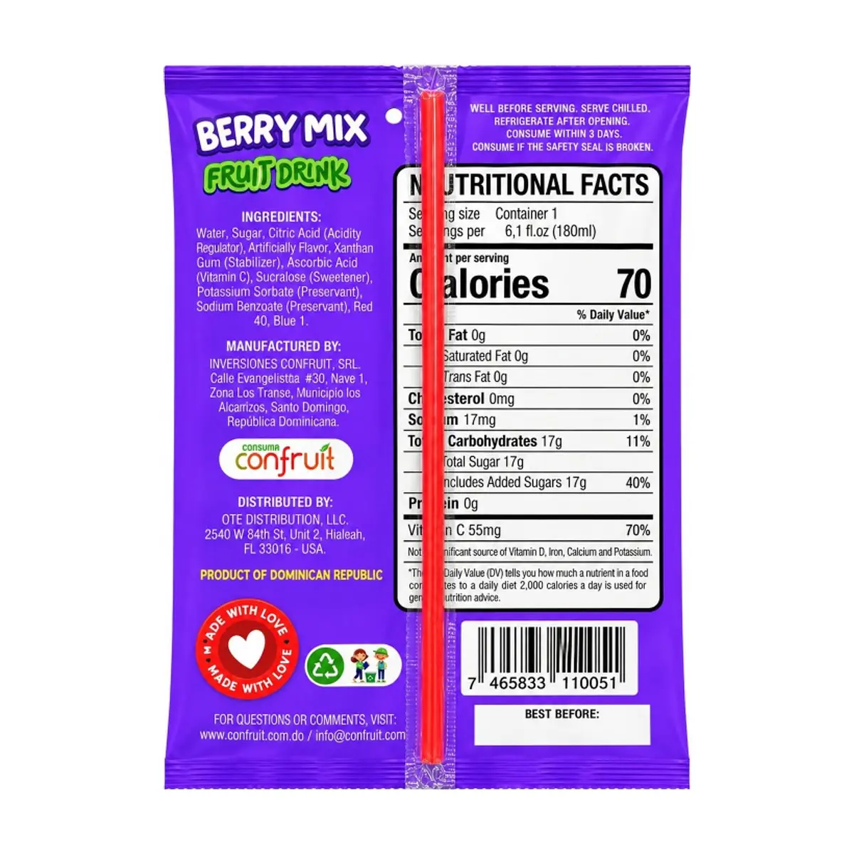 Bebida de frutas sabor a mezcla de bayas artificial Gayeyitas (180 ml / 6.1 fl oz) - Thumbnail 2