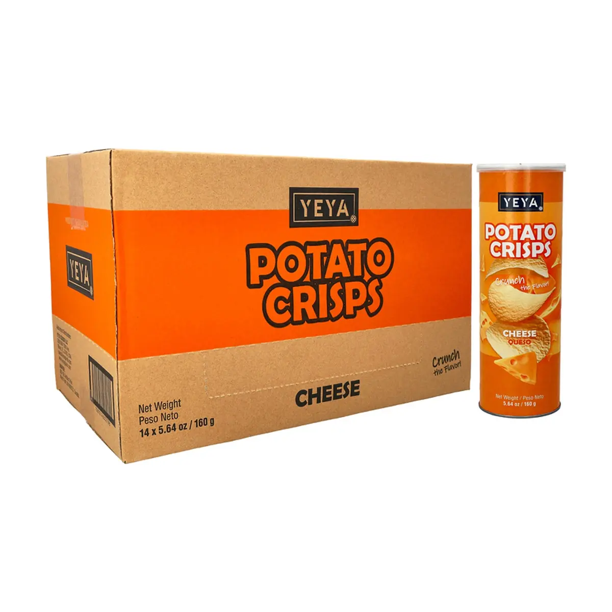 Papas fritas crujientes sabor queso  YEYA (14 X 160 g / 5.64 oz)