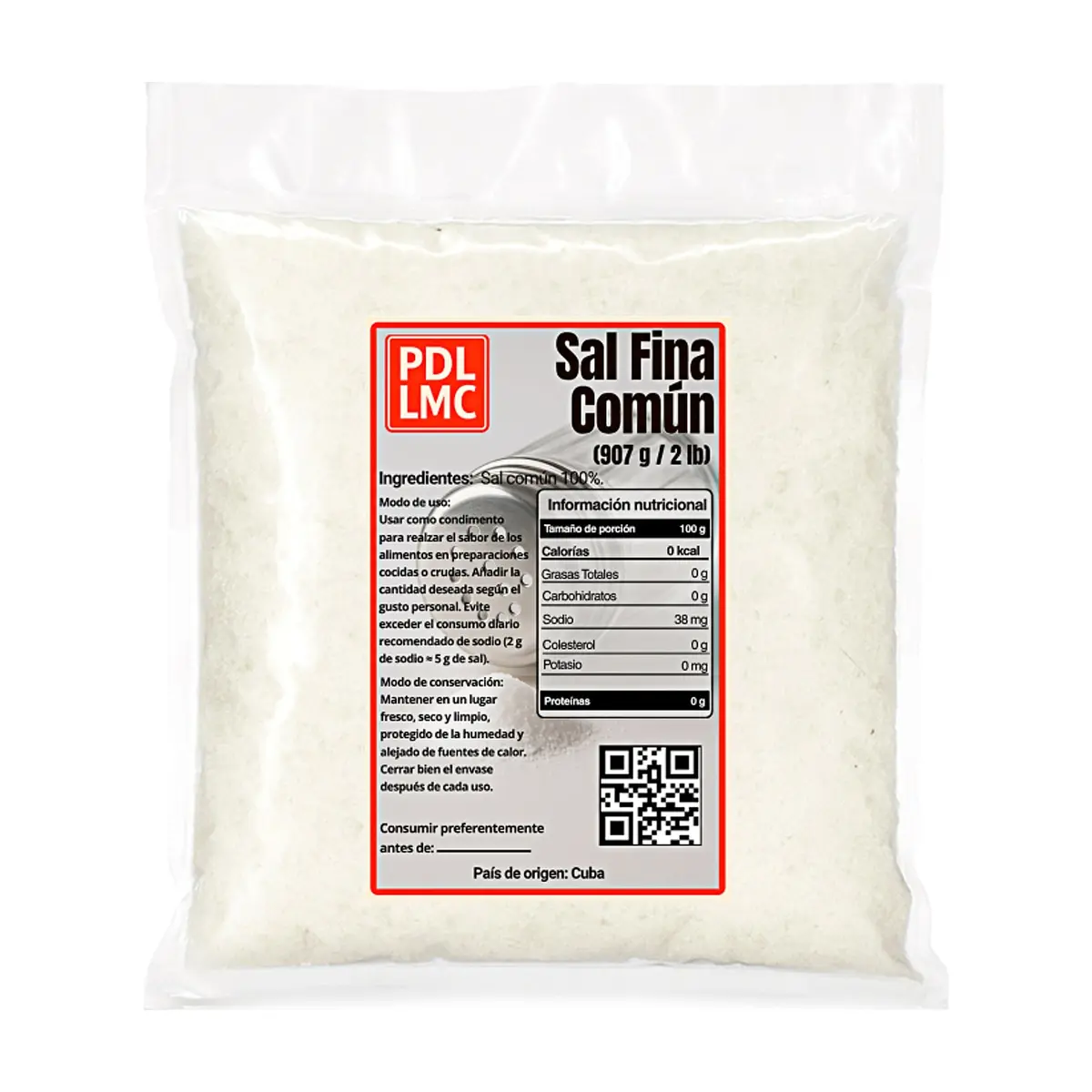 Sal fina común PDL LMC (907 g / 2 lb)