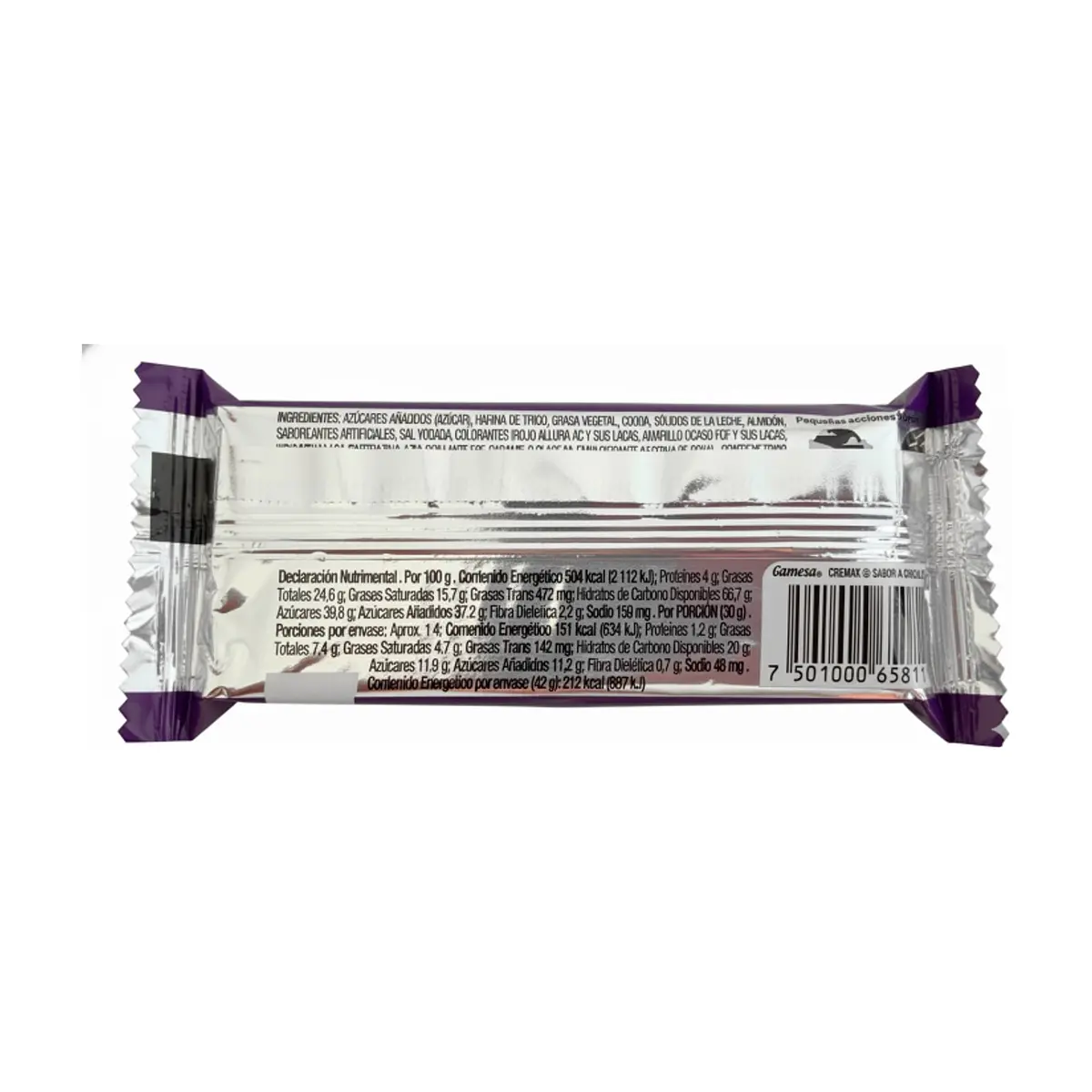 Galletas tipo wafer con relleno sabor a chocolate Gamesa Cremax (42 g / 1.48 oz) - Thumbnail 3