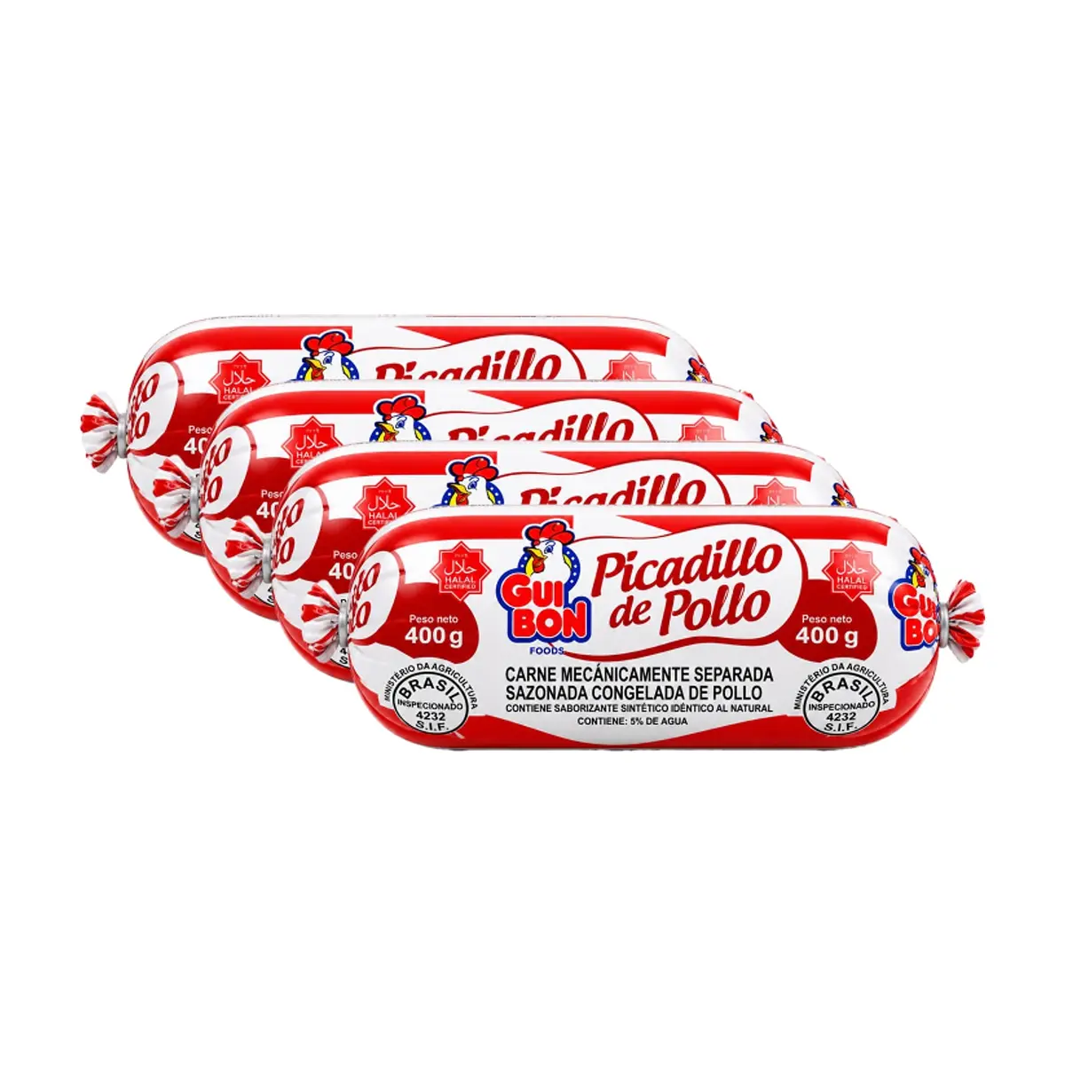 Carne mecánicamente separada sazonada de pollo Gui Bon Foods (4 x 400 g / 14.1 oz) - Miniatura 1