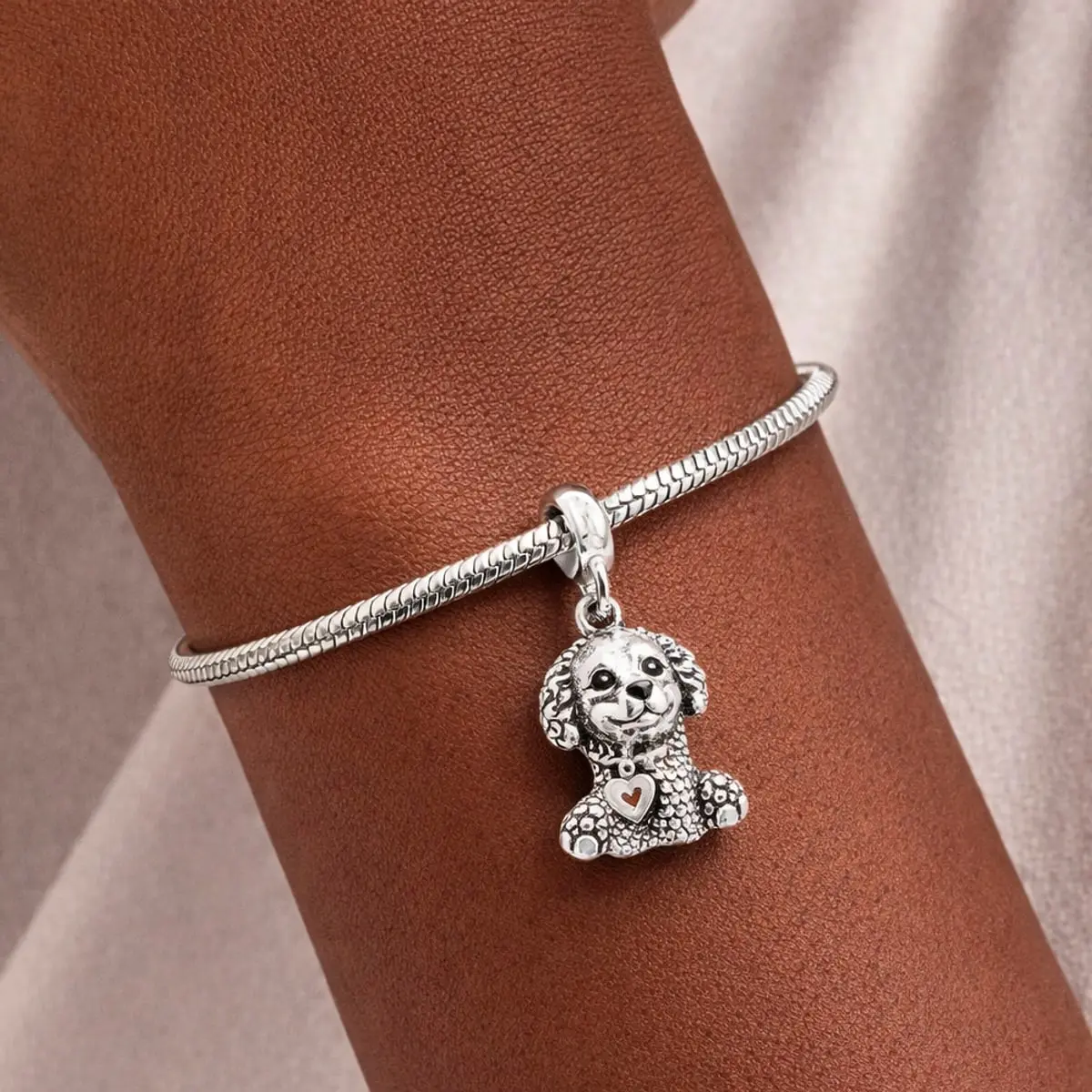 Charm colgante de plata S925 estilo Pandora cachorro de caniche - Thumbnail 3