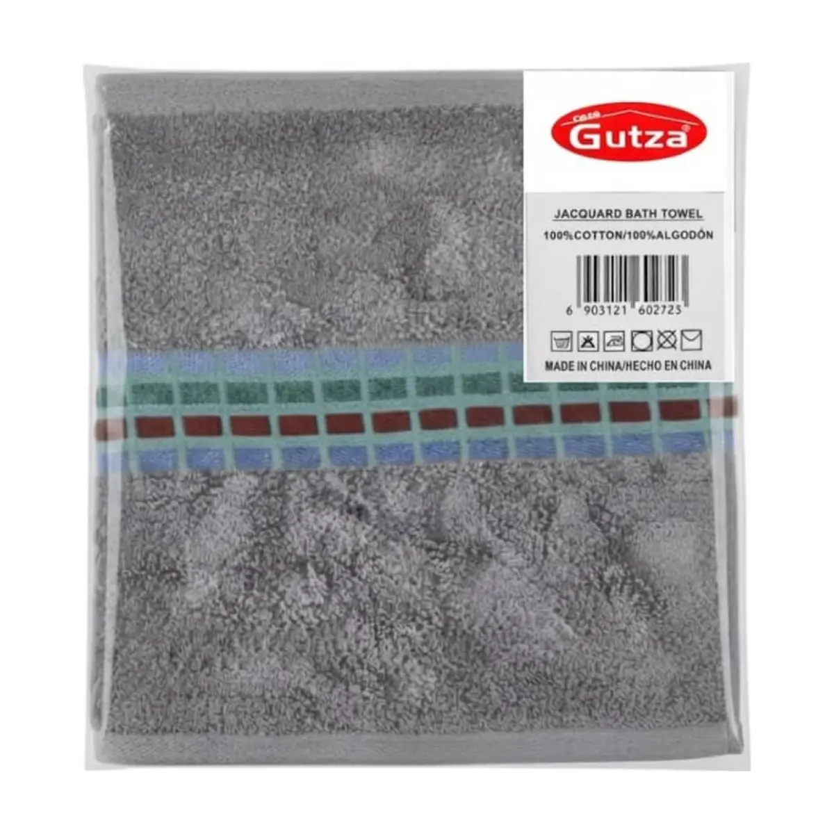Toalla de baño de algodón gris Gutza - Miniatura 2