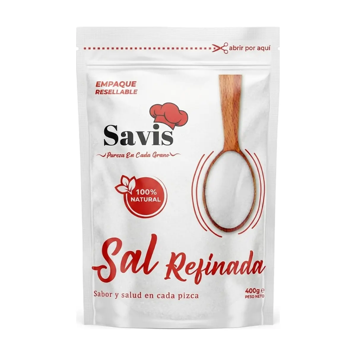 Sal refinada Savis (400 g / 14.1 oz)