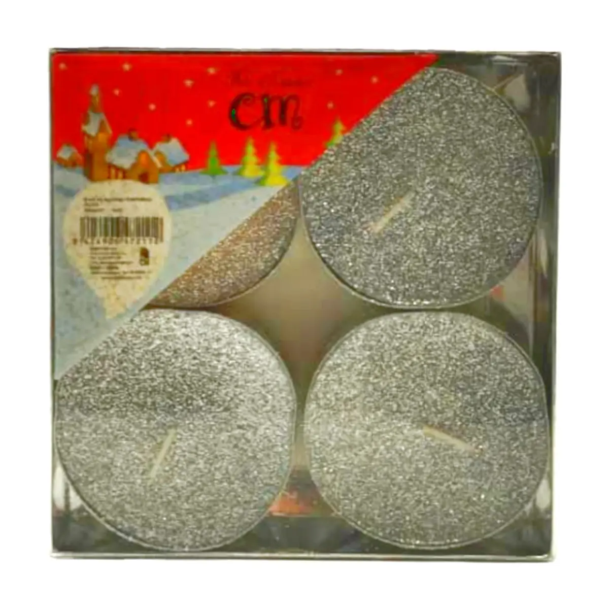 Velas de navidad color plata con purpurina, Casa y Menaje (4 U) - Thumbnail 2