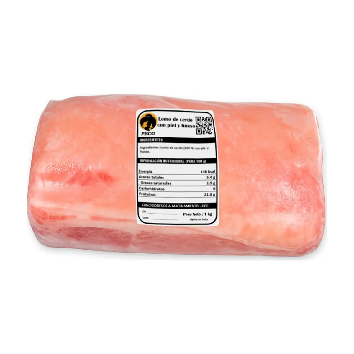Lomo de cerdo con piel y hueso Peco (1 kg / 2.2 lb) - Miniatura 2
