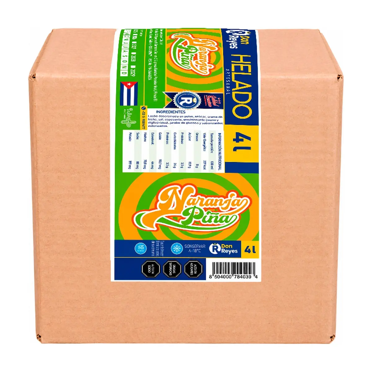 Helado artesanal sabor naranja-piña Don Reyes (4 L)