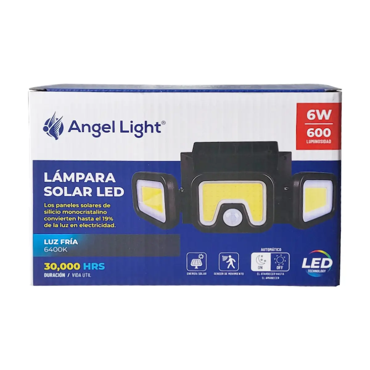 Lámpara solar led con sensor de movimiento y encendido automático 6W Angel Light A105-N866C - Thumbnail 3