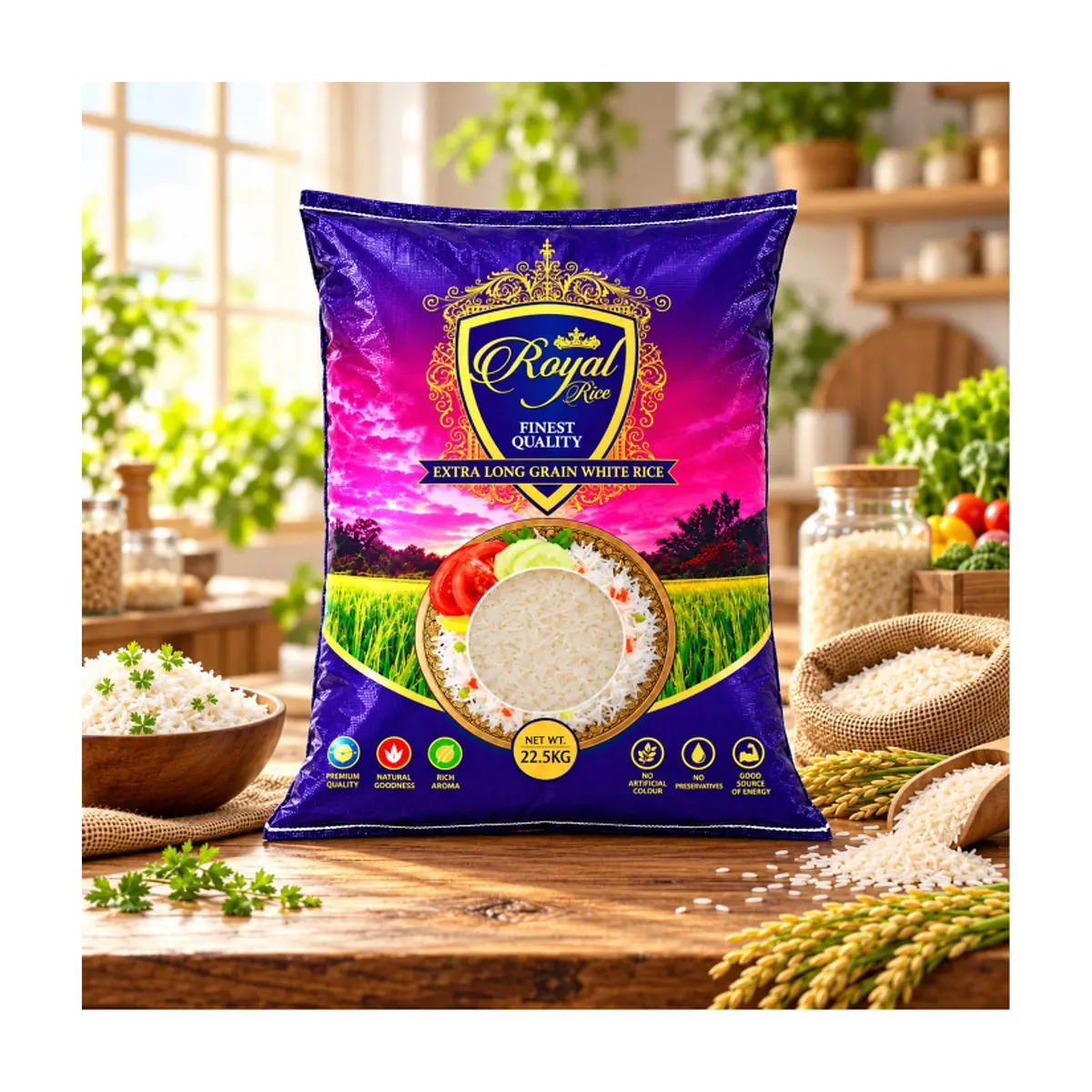 Arroz blanco de grano extra largo Royal (22.5 kg / 49.6 lb) - Miniatura 3