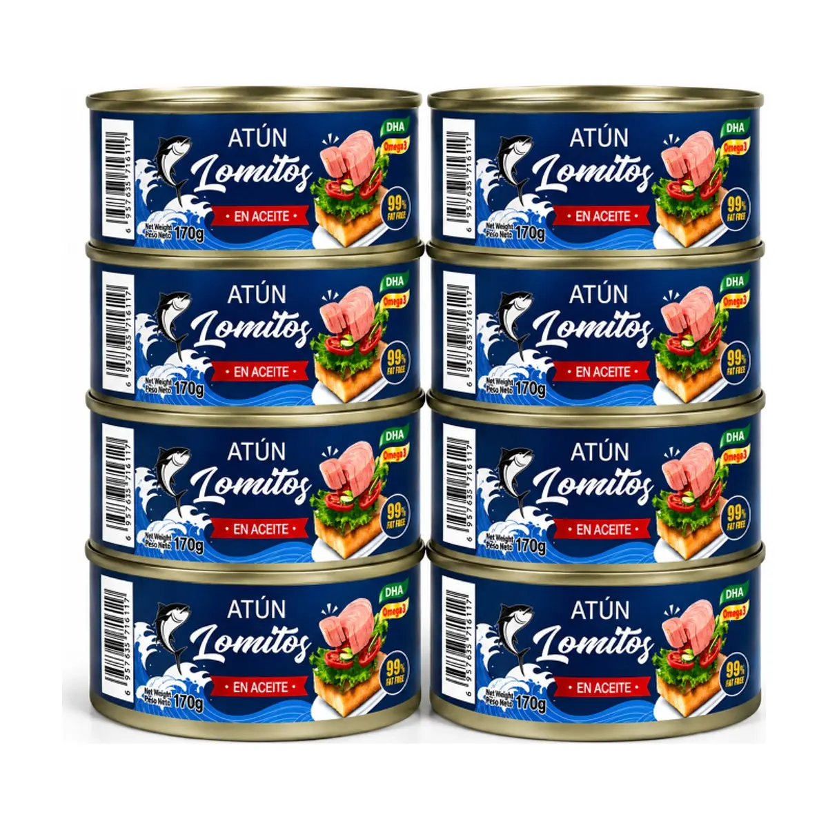 Atún lomitos en aceite Lucy (8 x 170 g / 5.99 oz)