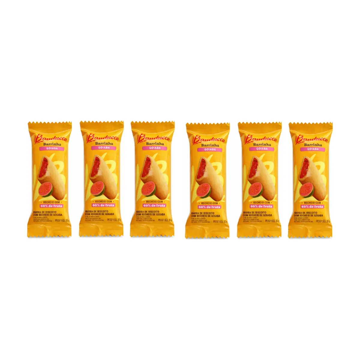 Bizcocho con relleno a sabor guayaba Bauducco (6 x 30 g / 1.05 oz)