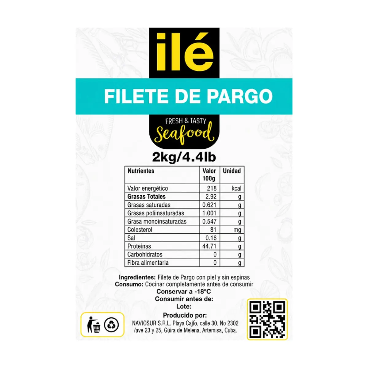 Filete de pescado pargo Ilé (2 x 2 kg / 4.4 lb) - Miniatura 3