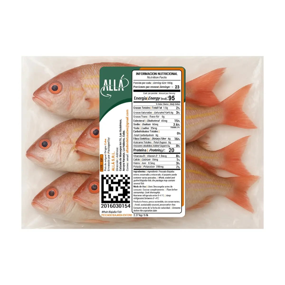 Pescado biajaiba entero ALLÁ (2.27 kg / 5 lb) - Miniatura 2