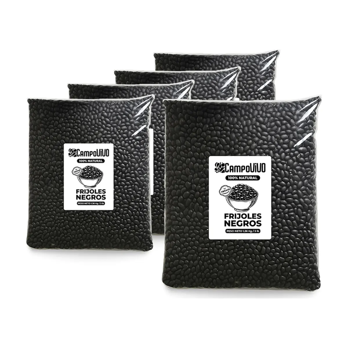 Frijoles negros Campo Vivo (5 x 1.36 kg / 3 lb)