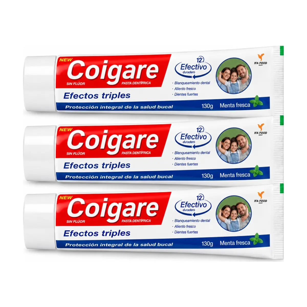 Pasta dental con sabor a menta Coigare (3 x 130 g / 4.59 oz)