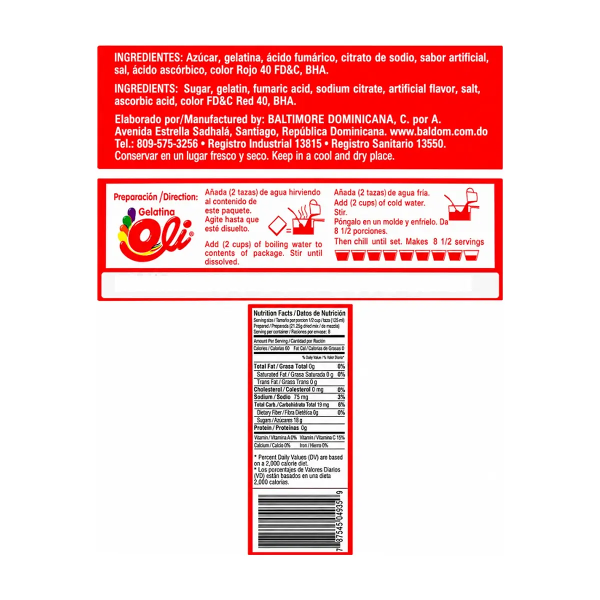 Gelatina sabor frambuesa Oli (170 g / 6 oz) - Thumbnail 3