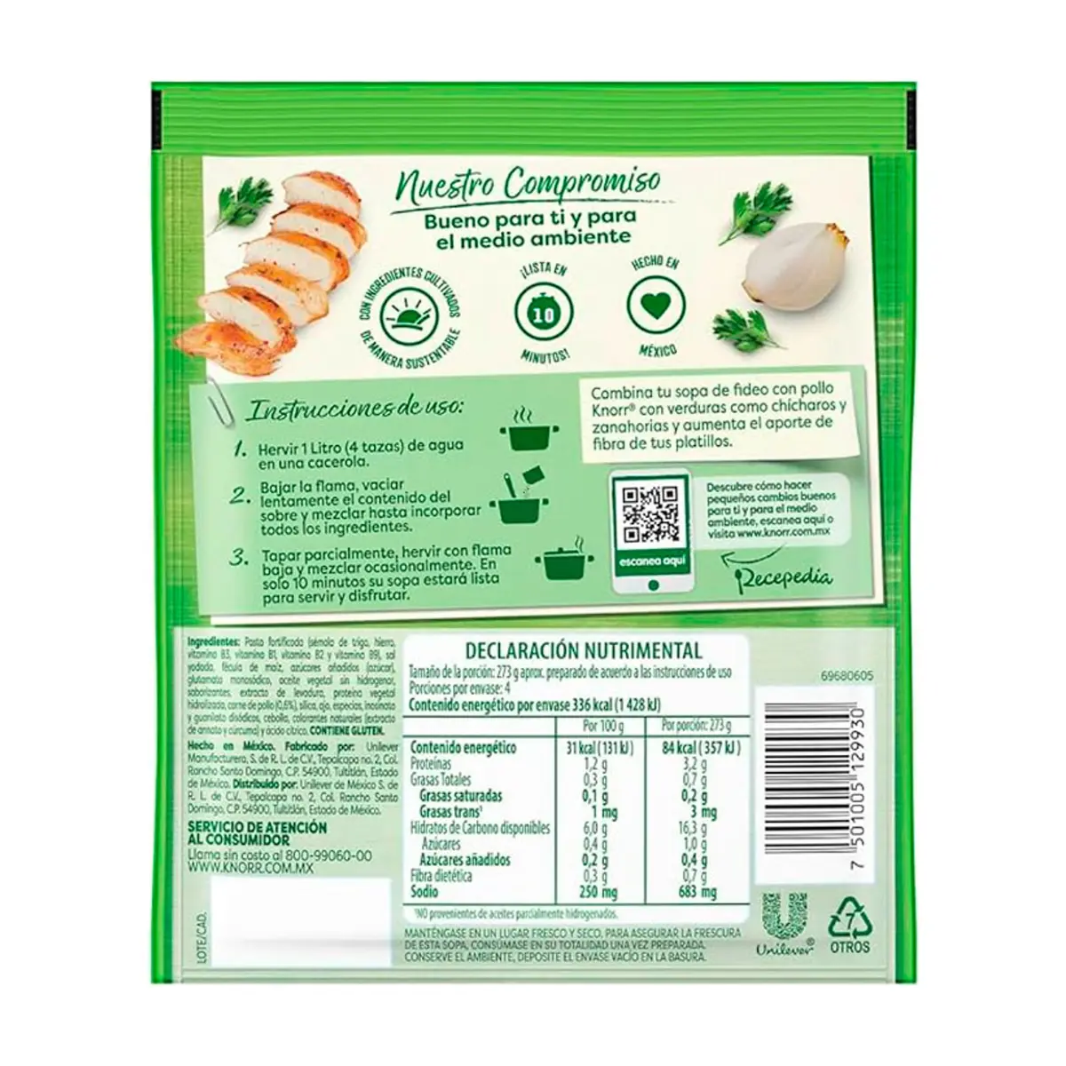 Sopa de fideo con pollos Knorr (95 g / 3.35 oz) - Thumbnail 4