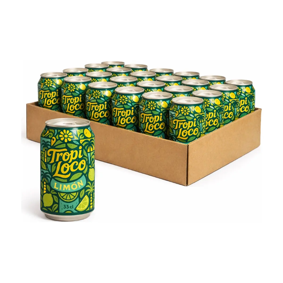 Refresco gaseado de limón Tropi Loco (24 x 330 ml) - Imagen 1