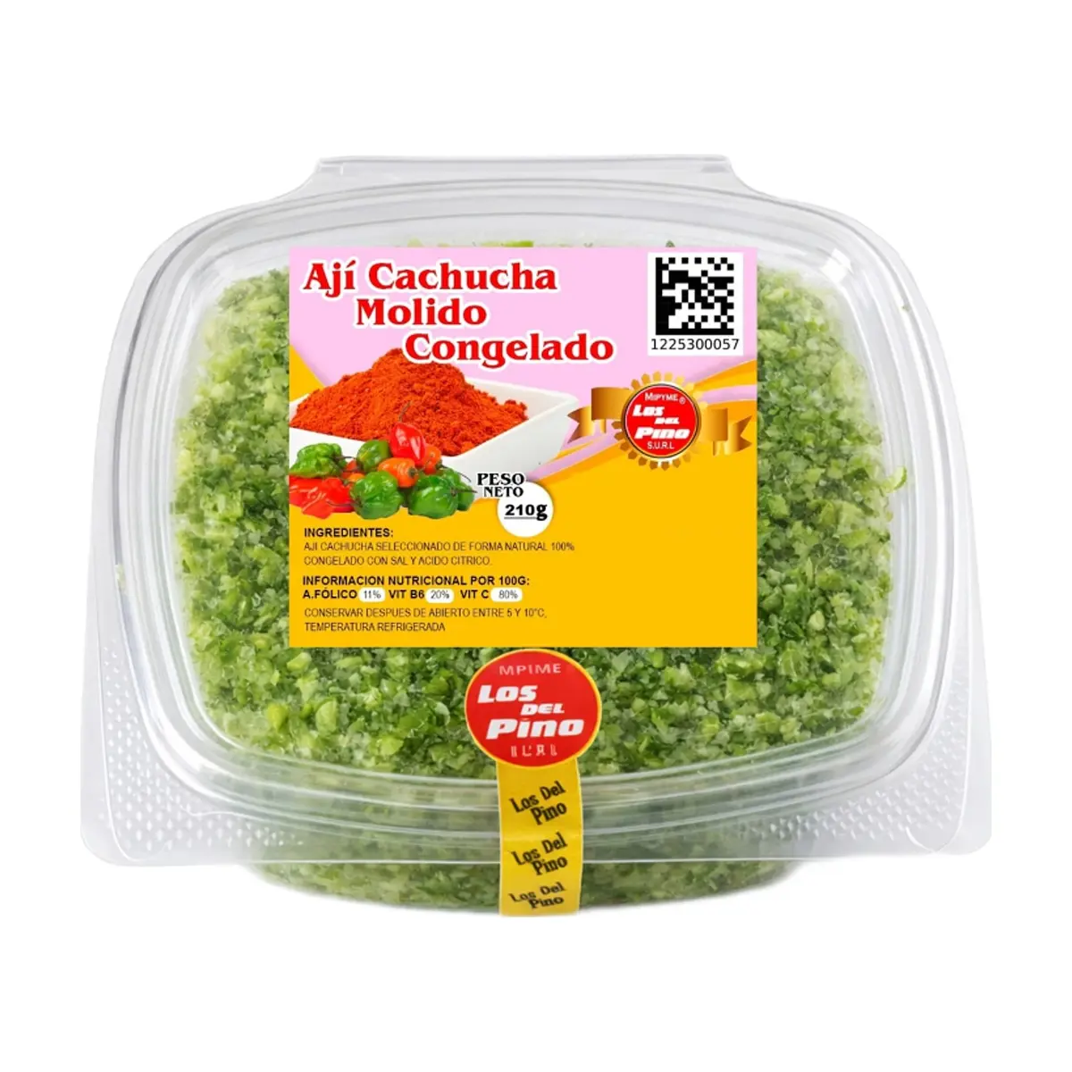 Ají cachucha molido congelado Los del Pino (210 g / 7.4 oz)
