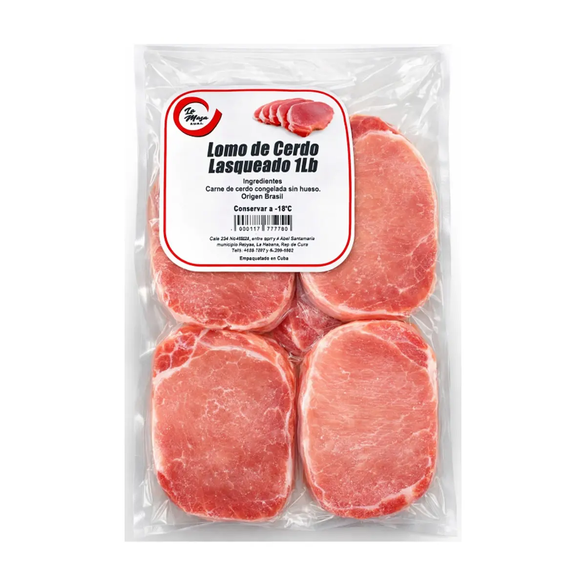 Lomo de cerdo lasqueado sin hueso La Masa (454 g / 1 lb)