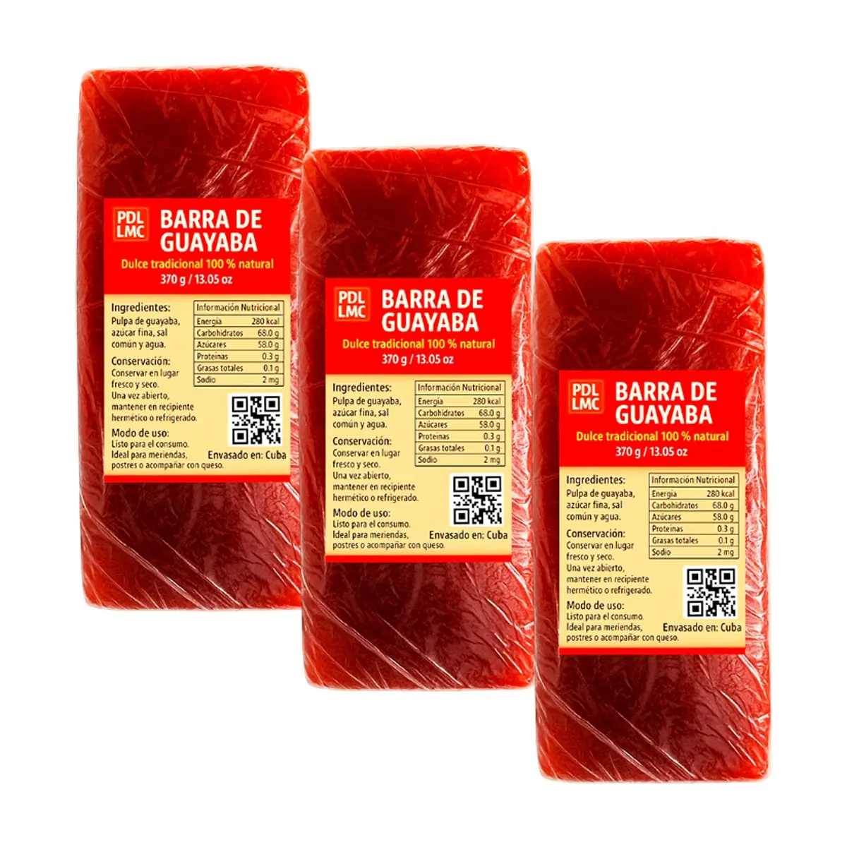 Barra de guayaba – dulce tradicional 100% natural (3 x 370 g / 13.05 oz)