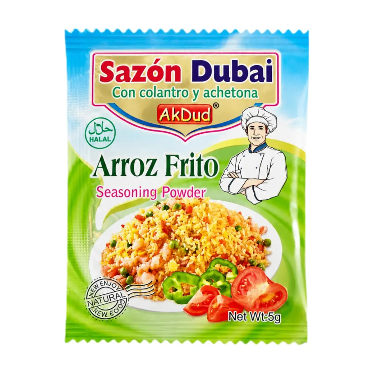 Sazón Dubai de arroz frito con culantro y achote Akdud (5 g)