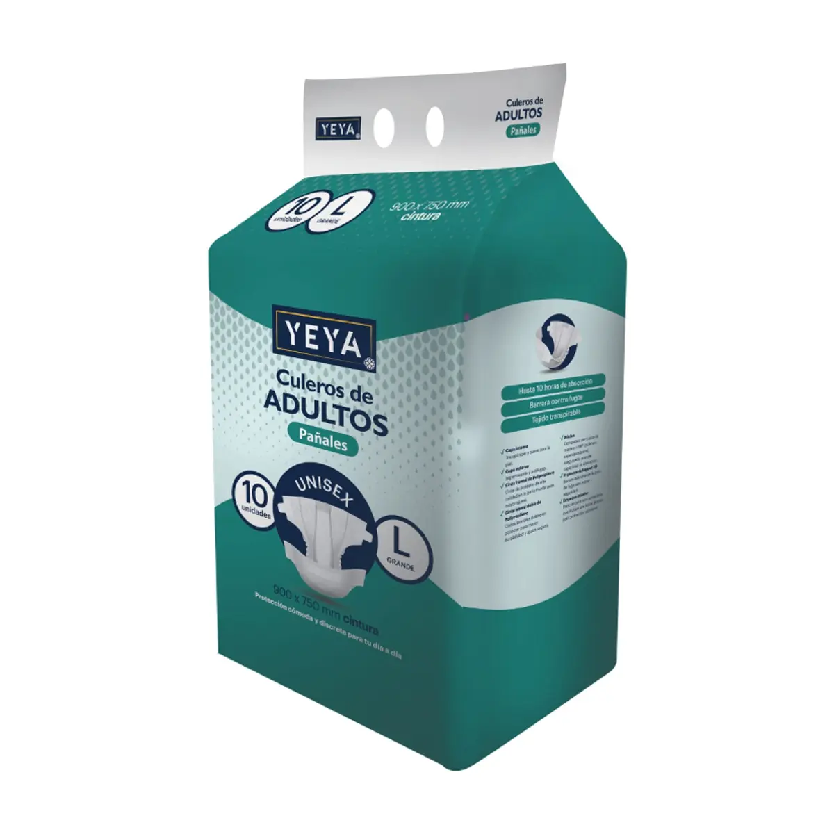 Pañales desechables para adultos talla L YEYA (10 U)