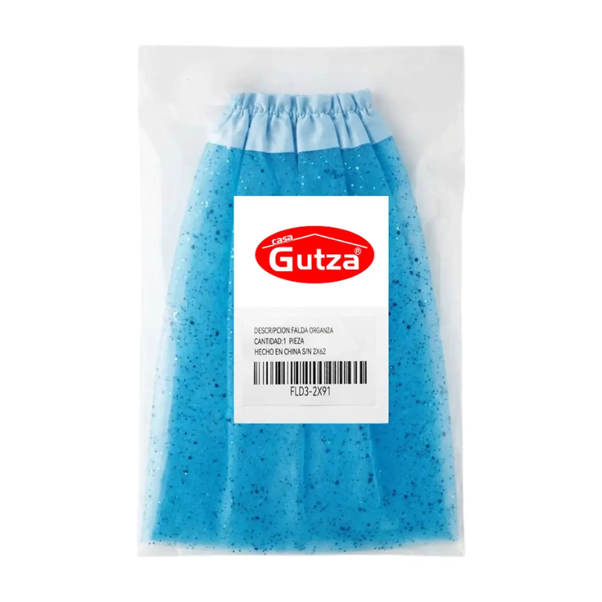 Saya -falda- de organza azul Gutza - Miniatura 3