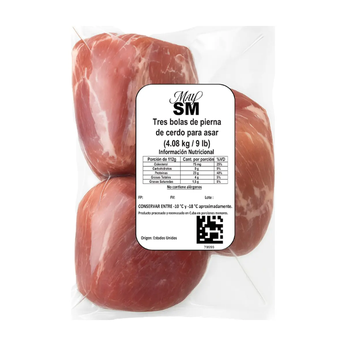 Tres bolas de pierna de cerdo para asar May SM (4.08 kg / 9 lb) - Thumbnail 2