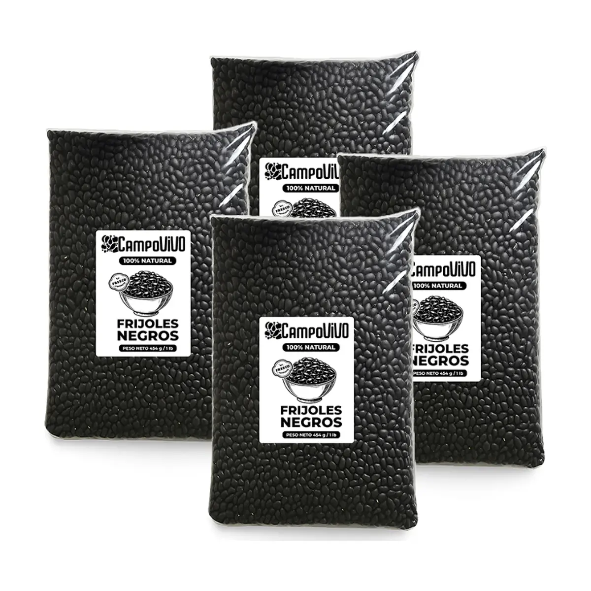 Frijoles negros Campo Vivo (4 x 454 g / 1 lb)