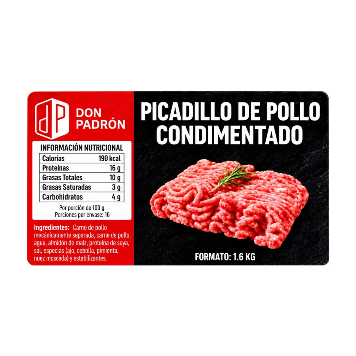 Picadillo de pollo condimentado Don Padrón (4 x 400 g / 14.11 oz) - Thumbnail 3