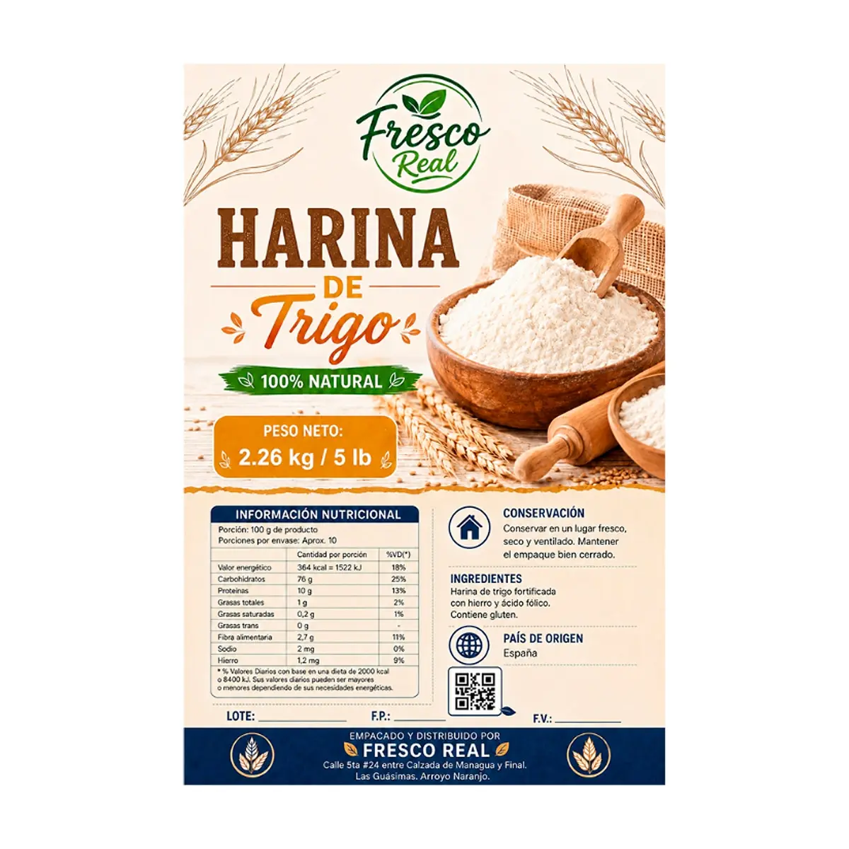 Harina de trigo fortificada Fresco Real (2.26 kg / 5 lb) - Thumbnail 2